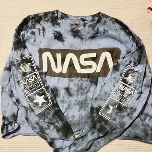 NASA Long Sleeve Tie Dye Crop Top